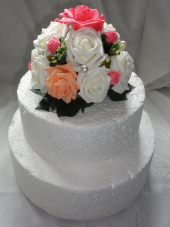 Coral, Peach and Ivory Cake Topper